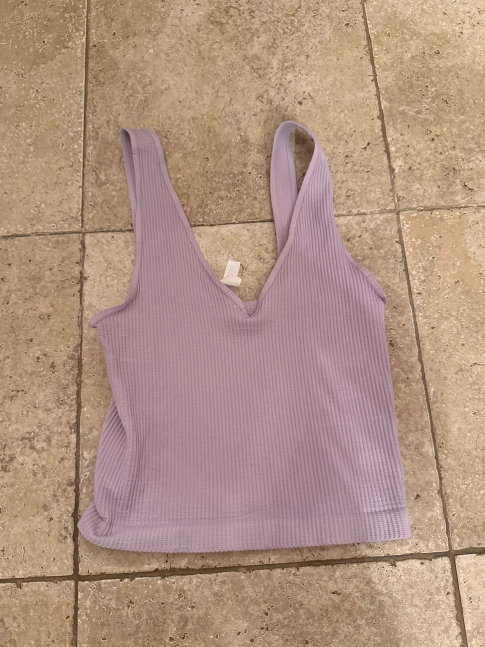 Zenana Outfitters Lavender Ribbed V-Neck Tank Top